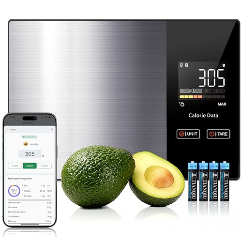 Tofitter Kitchen Scales Food Scales Calorie Counting Nutrition Food Scale with Free App & Bluetooth Tracks 20 Nutrients. 1g/0.1oz Precision Tare Function – For Weight Loss, Fitness, Baking & Meal Prep