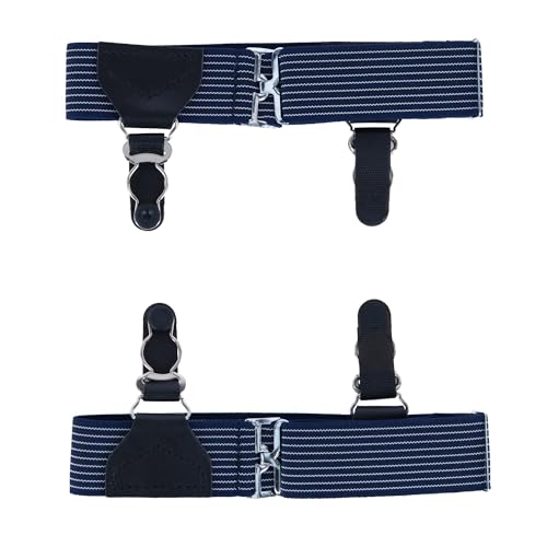 Trafalgar Mens Sutton Double Grip Sock Garters (Set of 2) Navy