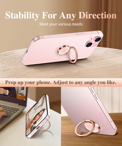 Image of GVIEWIN Marble Cell Phone Ring Holder, Metal Kickstand Grip 360 Rotation | Compatible with iPhone 17 /16 /15 /14 /Pro /Plus Series & Galaxy S26 /S25 Ultra Non-Magnetic Adhesive Phone Grip (Orange)