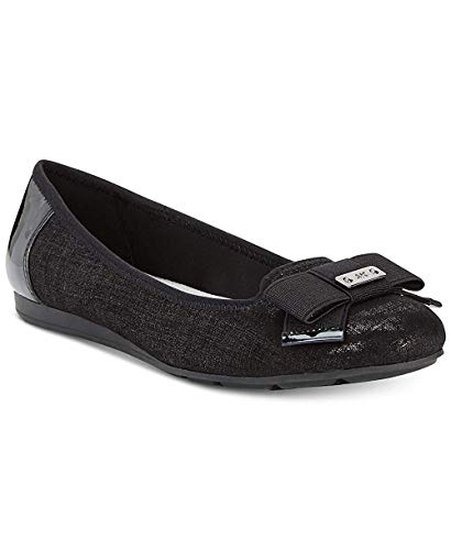 Anne Klein Womens Alivia2 Fabric Closed Toe Ballet Flats, Black, Size 7.5