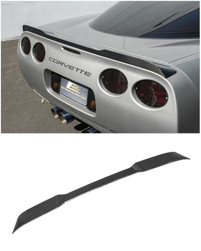 Replacement for 1997-2004 Chevrolet Corvette C5 All Models | ZR1 Extended Style Rear Trunk Lid Wing Spoiler (Carbon Fiber)