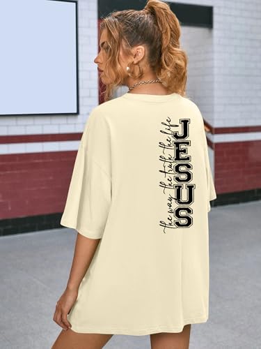 Christian Shirts Women Oversized: Jesus Shirt Bible Verse Graphic Tshirts Church Short Sleeve Tee Tops3
