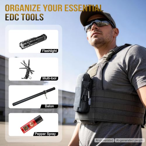 Image of OneTigris Flashlight Holster Flashlight Holder Molle Flashlight Holster Tactical Flashlight Pouch Holder for Belt 1000D Cordura Nylon
