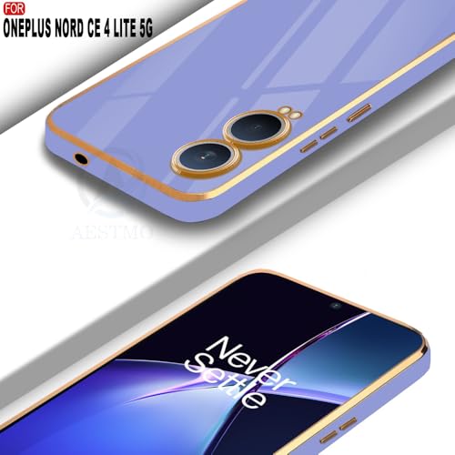 Image of AESTMO Back Case Cover for OnePlus Nord CE 4 Lite 5G Back Cover | Gold Electroplating Chrome | Raised Edges | Super Soft-Touch | Bumper Back Case for OnePlus Nord CE 4 Lite 5G (Gold & Blue)