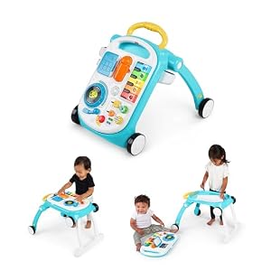 Baby Einstein Musical Mix N Roll 4-in-1 Push Walker, Activity Center, Toddler Table and Floor Toy for 6 months+