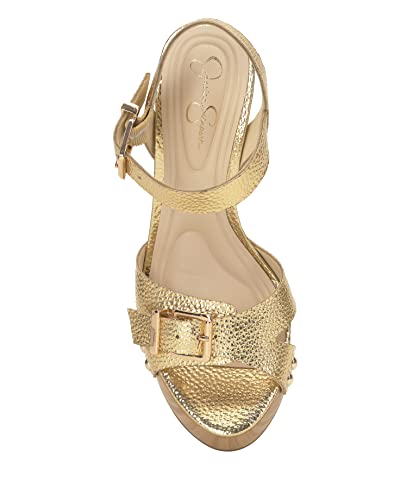 Jessica Simpson Women's Therisa Platform Sandal Wedge, Gold, 9.5 #TOP4