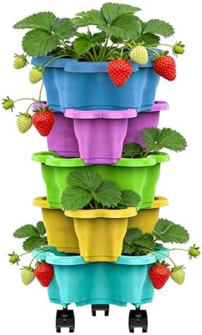 Genérico Stackable Strawberry Pot, Vertical Strawberry Planter wi...