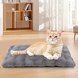 Wdmiya Selbstheizende Haustierdecke 60x45cm, Decke für Katzen & Hunde, Katzendecken Hundedecken Geräuschlos, Washbar Flauschig Selbstwärmende Thermodecke ohne Strom Kabel, Auto Haustier Decke(Grau, M)