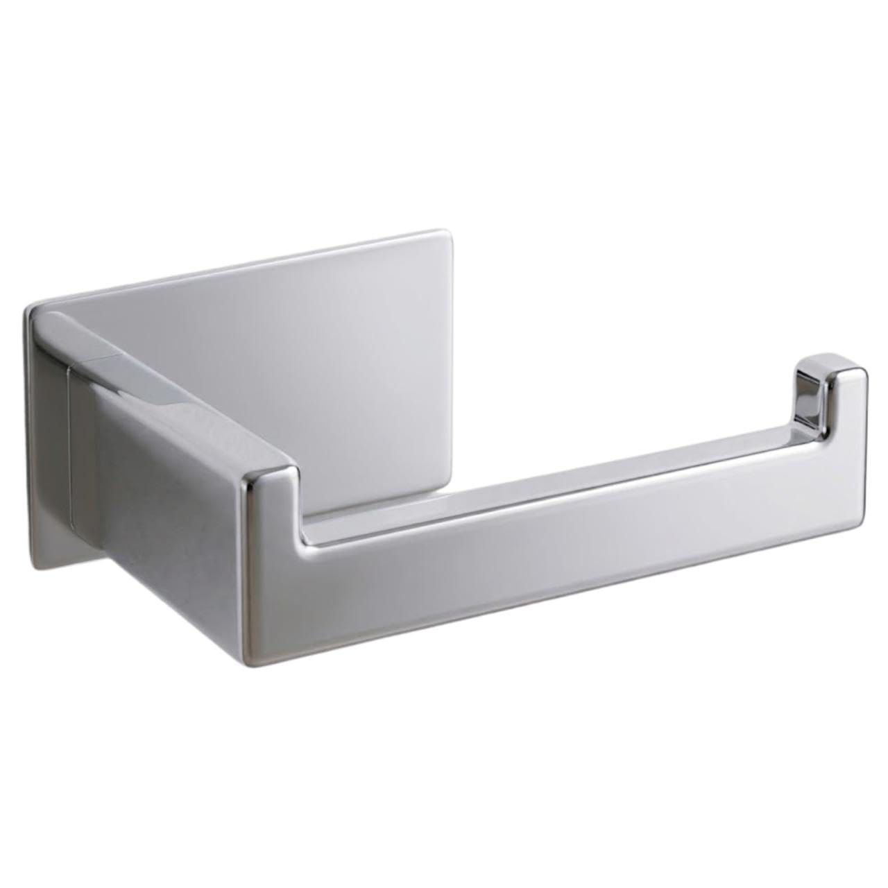 Self Adhesive Toilet Roll Holder Wall Mounted, Rust Resistant 304 Stainless Steel Toilet Paper Holder, Waterproof, Strong Adhesive, No Drill, Stick On Loo Roll Holder - Chrome Silver