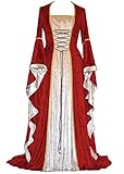 Feature: Bodenlange mittelalterliche lange kleider, schlaghülle, vintage-stil. Und auf der rückseite befindet sich eine schnürung, die an ihre figur angepasst werden kann.