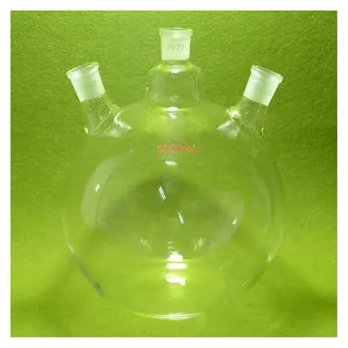 Ballon de laboratoire 3 cols 24/29 à paroi épaisse et fond plat de grande capacité 5 Litres