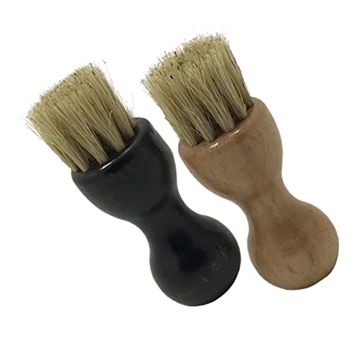 minkissy 2St Schuhbürste reinigungsbürste schuhputz Shoe Polish Schuhpflege-Kit schuhpflege Set Sneaker-Stiefel Schuhcreme Leder tragbare Bürste sauber Wildlederbürste Hölzern