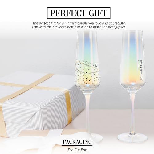 Flûtes à champagne en verre irisé au design raffiné