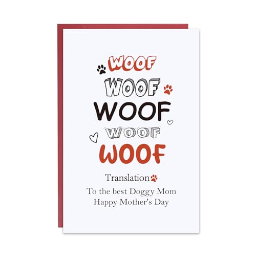 Ithmahco Funny Dog Mom Mothers Day Gifts,Mothers Day Card From Dog, Dog Mom Mothers Day Card, Best Dog Mom Gifts, Funny Mothers Day Cards, Dog Mom Gifts For Women