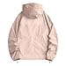 Lmdudan Full Zip Hoodies for Men UPF 50+ Lightweight Jackets Trendy Comfort Rash Guard Hooded Walking Hiking Windbreaker Pink