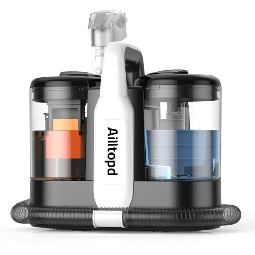 Upholstery Cleaner Machine, 15Kpa Portable Carpet & Upholstery Spot Cleaner Machine, Deep Stain Cleaning for Carpet, Pets, Stairs, Car Seat, Couch, with Dual Size BrushHead and Cleaning Solutions