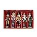 AMOR PRESENT 5PCS Christmas Hanging Decor Nutcracker Ornaments, 5.5 Inch Wooden Nutcracker with String for Christmas Tree, Gifts