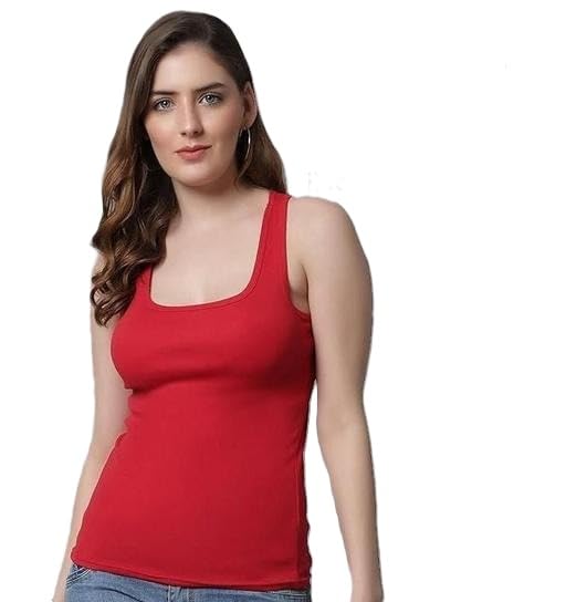 Women Cotton Blend Camisole Tank Top Sleeveless Spaghetti Strap Vest Y Back Racerback Sports Top Pack of 2-image-26