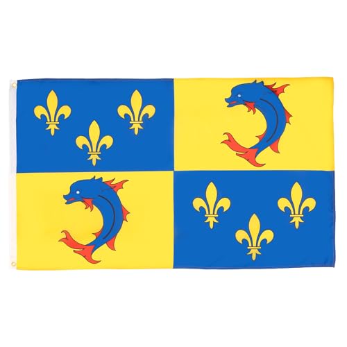 AZ FLAG - Drapeau Province du Dauphiné - 150x90 cm - Drapeau Dauphinois - France 100% Polyester Avec Oeillets Métalliques Intégrés - Pavillon 110 g