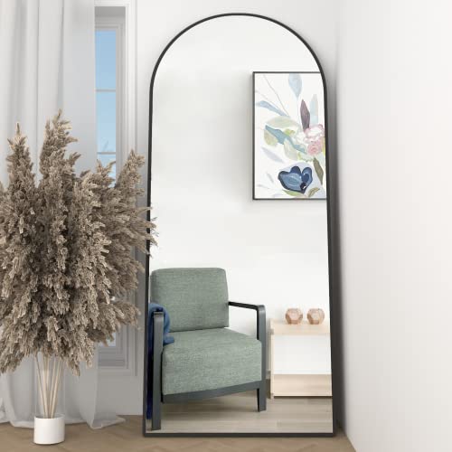 Miniatura 6 de Neuweaby Arqueado Espejo De Cuerpo Entero Espejo De Pie Con Soporte 165 X 60cm Espejo De Pared Grande Negro De Pie Colgado O Apoyado Contra La Pared Para La Entrada Del Dormitorio