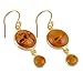 Solid 22k Gold Over Sterling Silver Earrings for Women & Girls, 22k Gold Baltic Amber Earrings Drop & Dangle Mothers Day Gift, Bridesmaid Gift, Handmade Jewelry