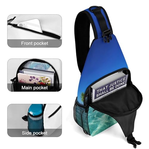 Bolso cruzado tipo sling blanco para senderismo y uso casual miniatura 4