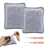 Filzmatte 4-teilig – 2 Stück Filzunterlage & 2 Stück Filznadeln zum Trockenfilzen (18x16 cm), Starter Set für Anfänger und Bastler, Nadelfilzen Zubehör für Handarbeit DIY & Wollfilzen