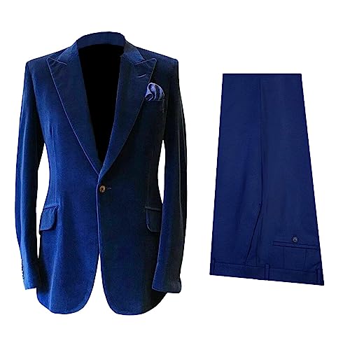 Costume pour la fête veste en velours revers en pointe et pantalon habillé