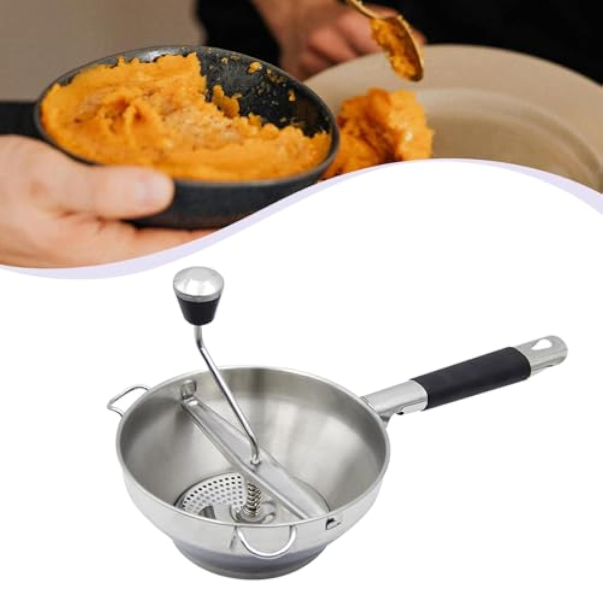 Rotary Food Mill Kitchen Potato Masher, Grating Tool