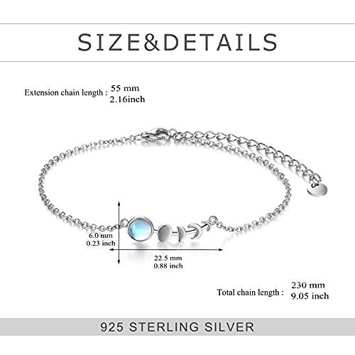 TIGER RIDER 925 Sterling Silver Moonstone Bracelet Moonstone Jewelry for Women Girls Birthday Gifts - Image 5