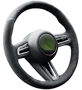 Amazon | Alfanxi ハンドステッチ アルカンターラ車用ハンドルカバー