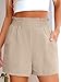 ANRABESS Shorts for Women Summer Casual Elastic High Waisted Wide Leg Cute Dressy Beach Shorts 2026 Vacation Beach Clothes X-Large Khaki