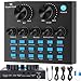 Ouying V8 Live Sound Card Voice Changer, Multiple Funny Sound Effects, Audio Mixer for Phone iPad Computer Game Mic Recording YouTube LiveMe Facebook Voice Chatting Black