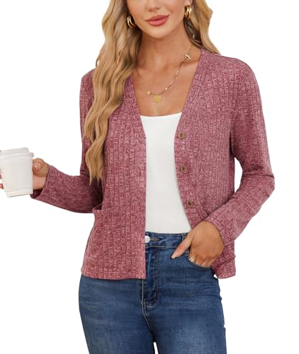 CZYINXIAN Women's 2024 Cropped Cardigan Long Sleeve Summer Lightweight Cardigan Casual Thin Cropped Cardigans with Pockets