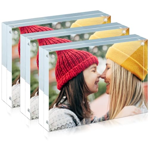 ILYXY 3 Pack Acrylic Frame 4x6, 20% Thicker, 20mm Thick...