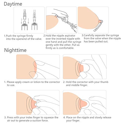 Gipizi Inverted Nipple Corrector Puller 2 PC Nipple Aspirator Corrector Women Nipple Suckers for Flat Nipples