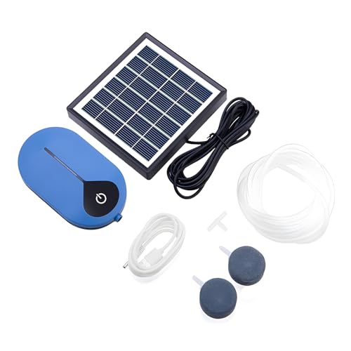 Meichoon Solar Aquarium Air Pump 1.5W Oxygenator 3 Modes Pond Bubbler Oxygenation for Fish Tank Aquarium Gardening Water Circulation MY09