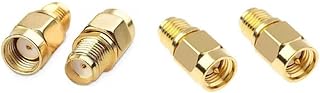 SMA to RP-SMA Connector 2 Type SMA Adapter Kit SMA Male to RP-SMA Female+SMA Female to RP-SMA Male RF Coaxial Coax Adapter for WiFi Antenna, LTE Router, FPV Drone, Signal Booster 4pcs
