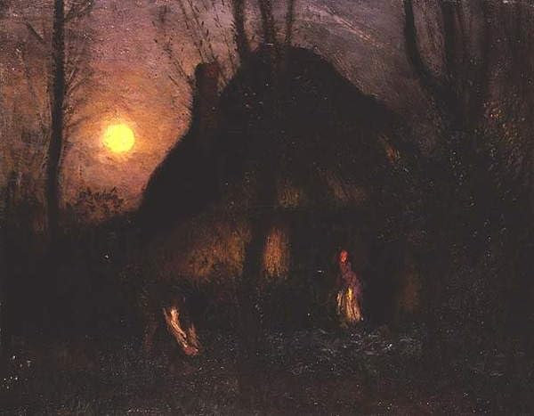 Tableau chalet George Clausen pour créer une ambiance cocooning de décoration chambre