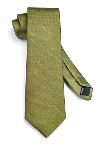 Image of HISDERN Ties for Men Solid Houndstooth Neckties Handkerchief Formal Business Tie & Pocket Square Set Wedding Party