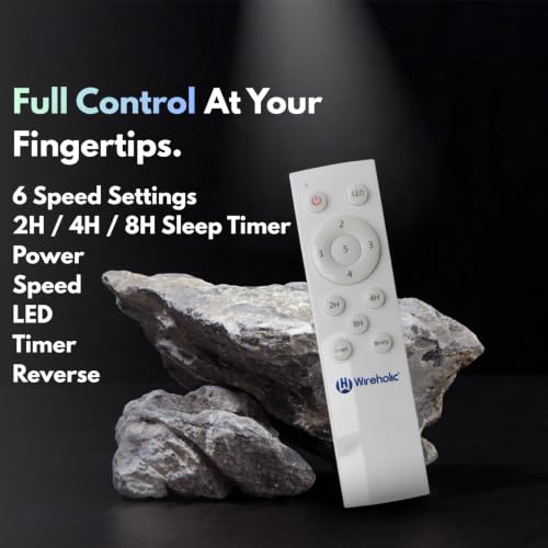 Image of NOVA BLDC Ceiling Fan with LED Light & Remote Control, 1200mm Sweep | 6 Blade Ultra Silent Designer Fan with 6-Speed Settings, 2H /4H /8H Sleep Timer Fan for Home & Living Room (White)