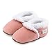 CHEERFUL MARIO Hausschuhe für Baby Mädchen Jungen Plüsch Pantoffeln Ersten Schuhe Wildleder Krabbelschuhe Winter Wärme Gefütterte Lauflernschuhe Rosa 12-18 Monate