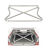 KUAFU Rear Strut Cross Bar Compatible with 1992-2000 Honda Civic EK9 Silvery Stainless Steel Rear Tower Brace Racing Cross Bars