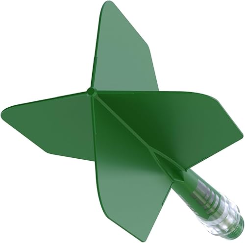 Miniatura 3 de CUESOUL ROST T19 - Eje de dardo integrado de carbono y forma de ala grande de vuelo, verde oscuro con ejes verdes