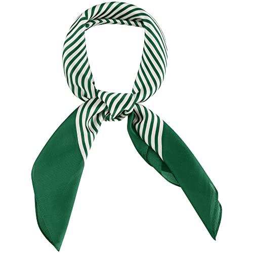 Allegra K 70cm Women Stripe Print Square Scarves Kerchief Neck Scarf Neckerchief Headband