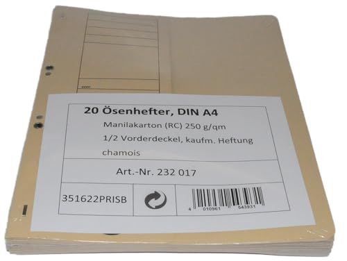 Ösenhefter chamois A4-20 Stück