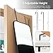 SCWF-GZ 57x20 Door Hanging Full Length Mirror, Floor Stand (Height 5.7ft just Body in1.3ft) Wall Mounted Metal Frame Rectangle Dressing Mirrors for Bedroom Living Room 57 inch Black