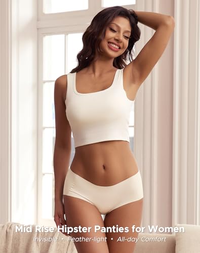 Image of INNERSY Seamless Underwear for Women Soft No Show Invisible Hipster Panties 4-Pack