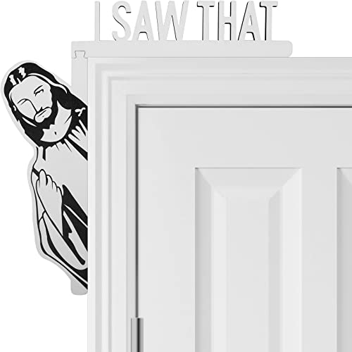 Sanchamy Jesus I Saw That Door Corner Decor Wood Frame Corner Decoration Funny Home Decor Christian Church Home Door Corner Sitter Housewarming Christmas Gifts-Left