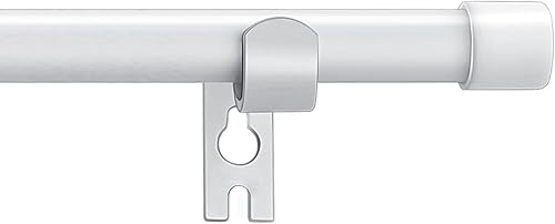 Miniatura 1 de Alskarhem Barras de cortina blancas para ventanas de 30 a 60 pulgadas, juego de barras de cortina pequeñas de 58 pulgadas con soportes